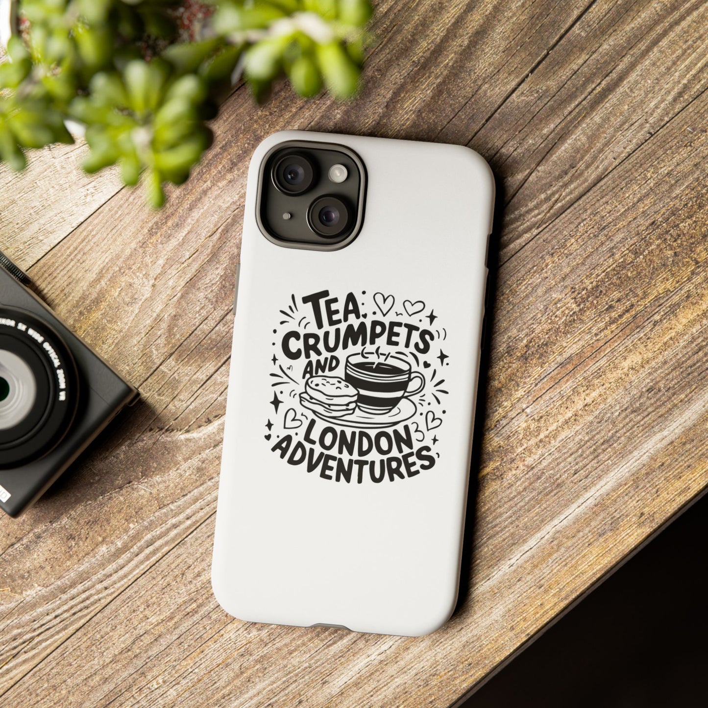 Tea, Crumpets, and London Adventures - Cute Gift for Tea Lovers, London Souvenir, Travel Accessory, Unique Phone Cover