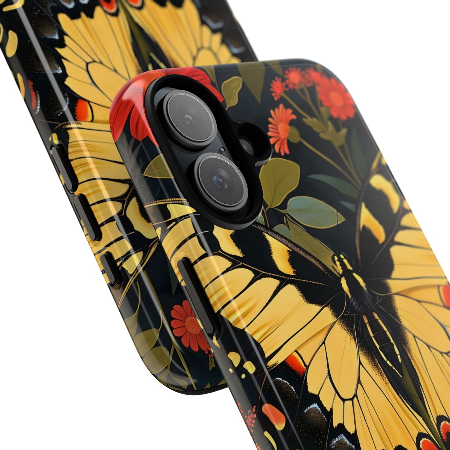 Butterfly Floral Phone Case, Tough Cases with Vibrant Design, Protective Cover for Nature Lovers, Gift for Her