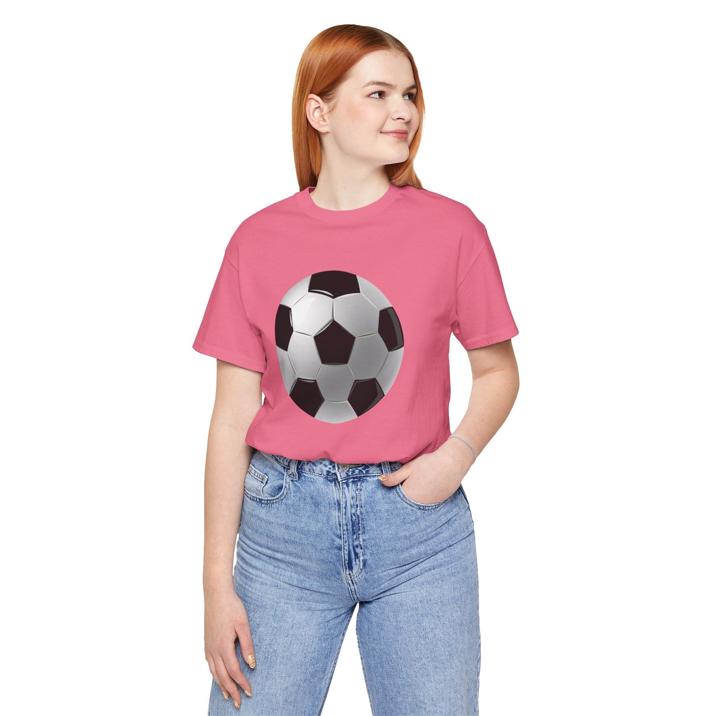 Unisex Jersey Short Sleeve Tee - Dynamic Football Design - Sports Passion and Energy