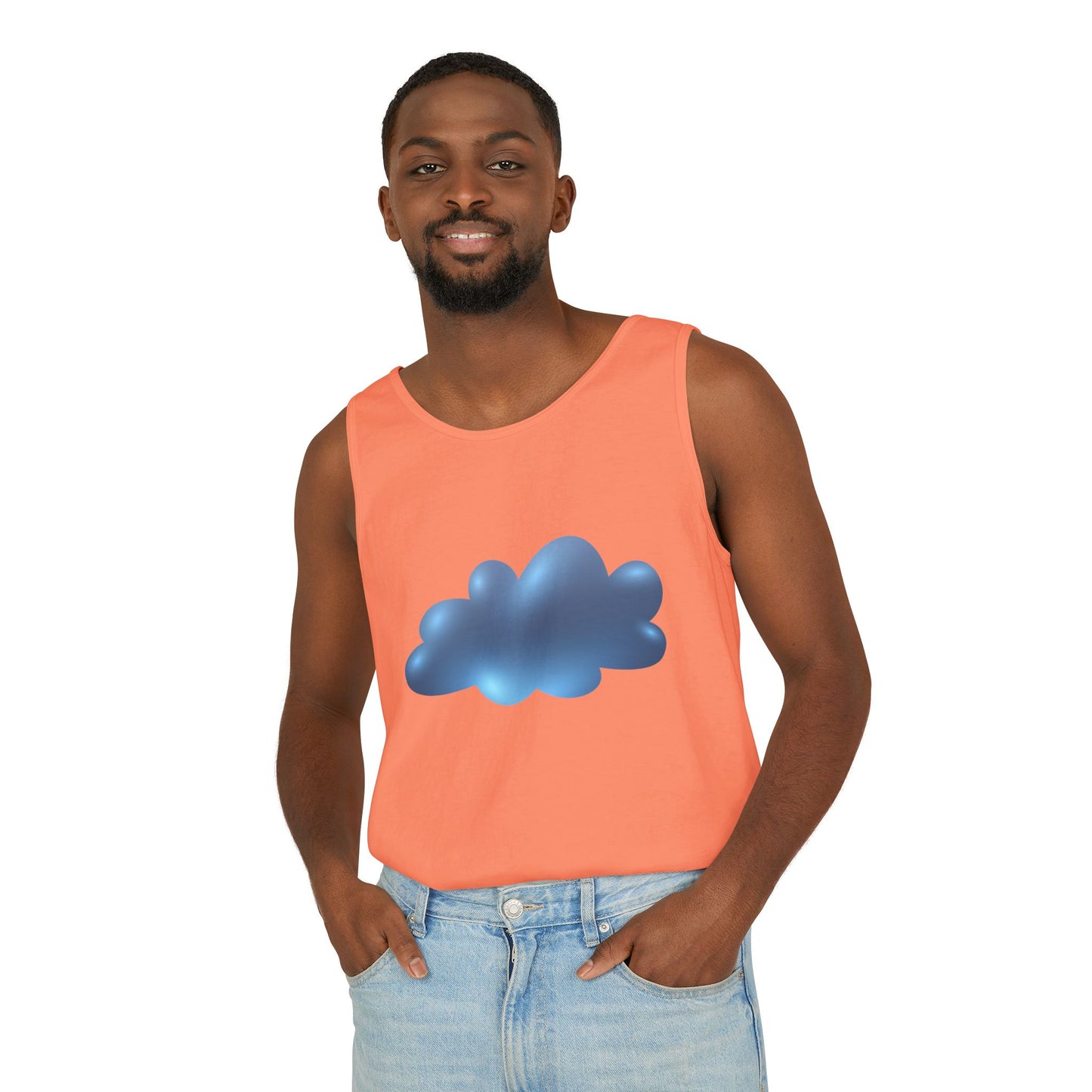 Unisex Garment-Dyed Tank Top - Serene Cloudscape - Dreamy Cloud Design
