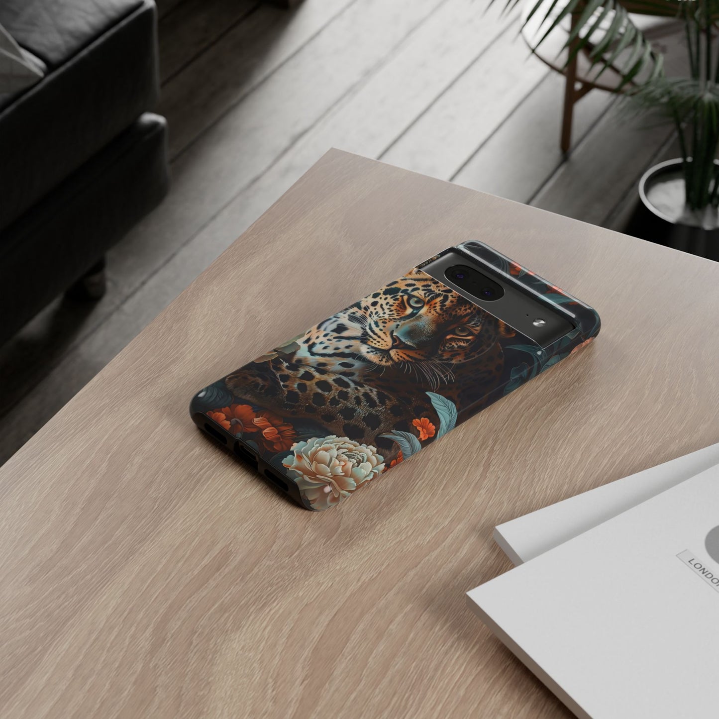 Wildlife Phone Case with Leopard Design | Tough Cases, Animal Prints, Floral Phone Cover, Gift for Nature Lovers, Unique Phone Accessories