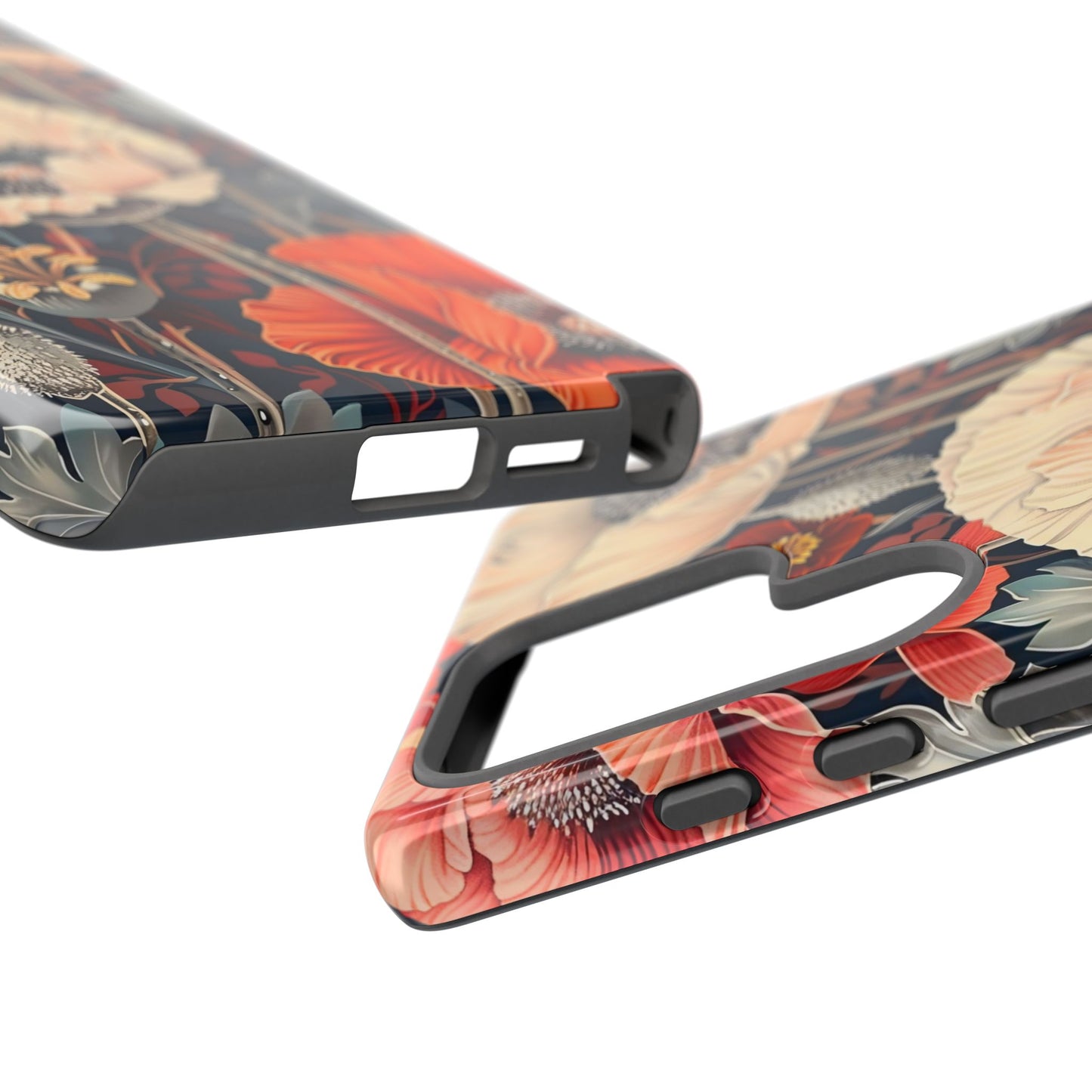 Floral iPhone Case, Tough Phone Cover, Artistic Protection, Flower Design, Unique Gift for Her, Phone Accessory, Trendy Tech