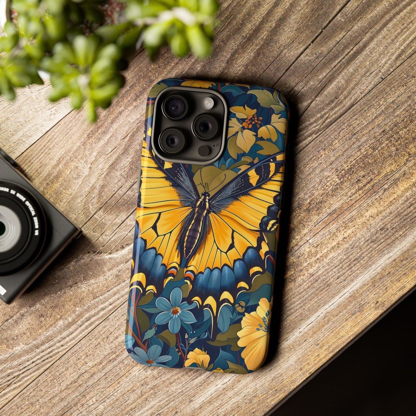 Colorful Butterfly Phone Case, Floral Design, Tough Cases, Protective Cover, Gifts for Nature Lovers, Birthday Present