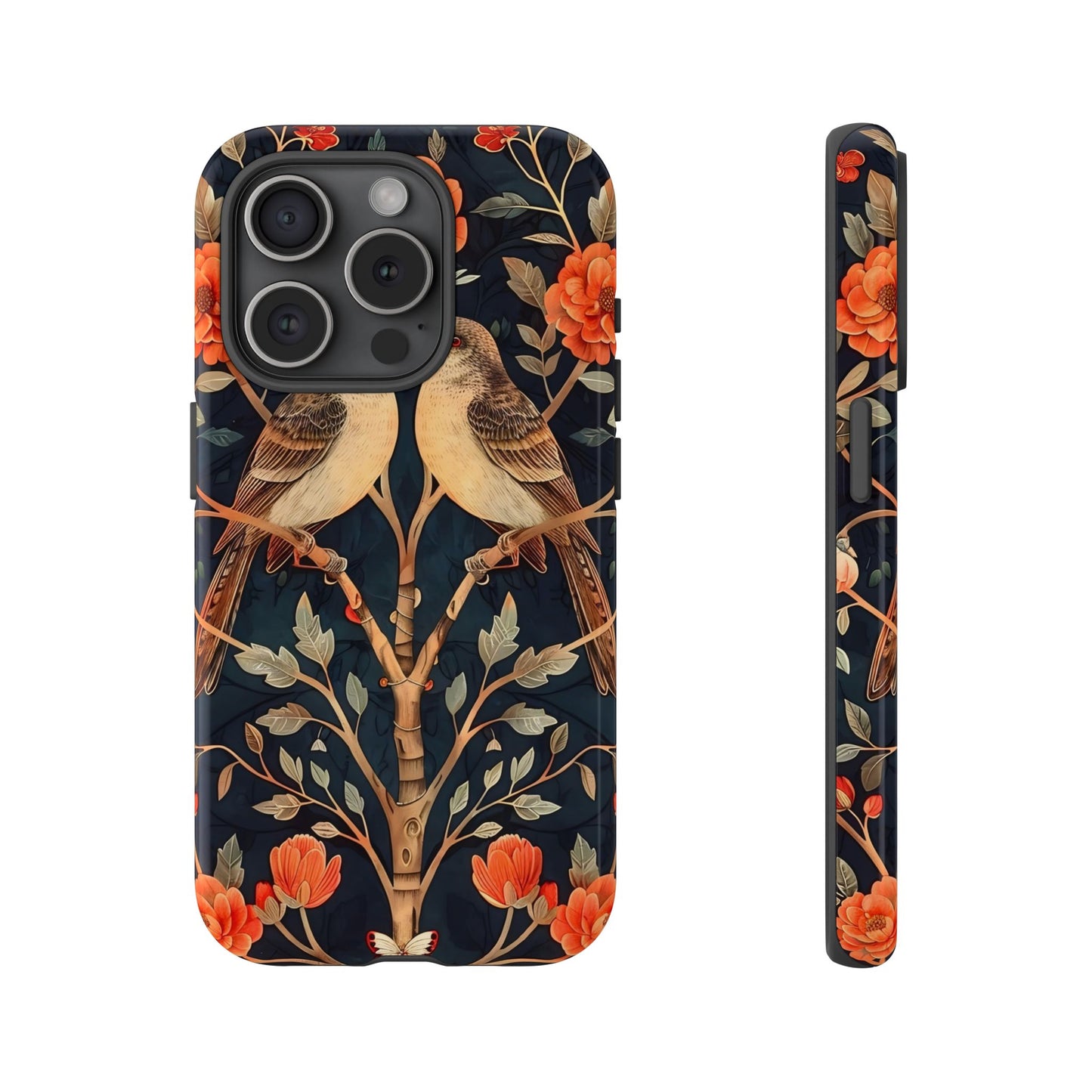 Floral Phone Case – Tough Cases with Bird Design, Unique Gift for Nature Lovers, Stylish Tech Accessory, Phone Cover, Artistic Case