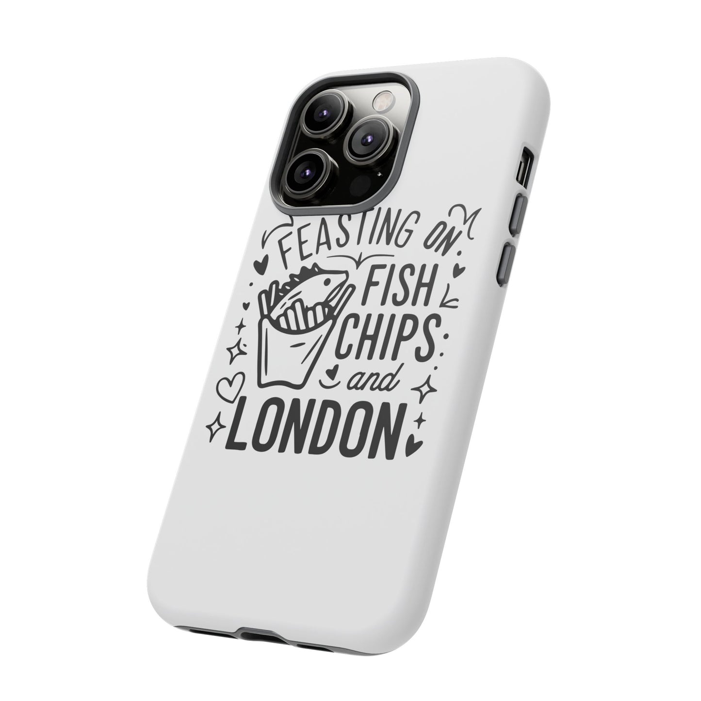 London Fish & Chips Phone Case | Fun Gift for Foodies, Travel Lovers, London Souvenir, Unique Accessories, Personalization Option