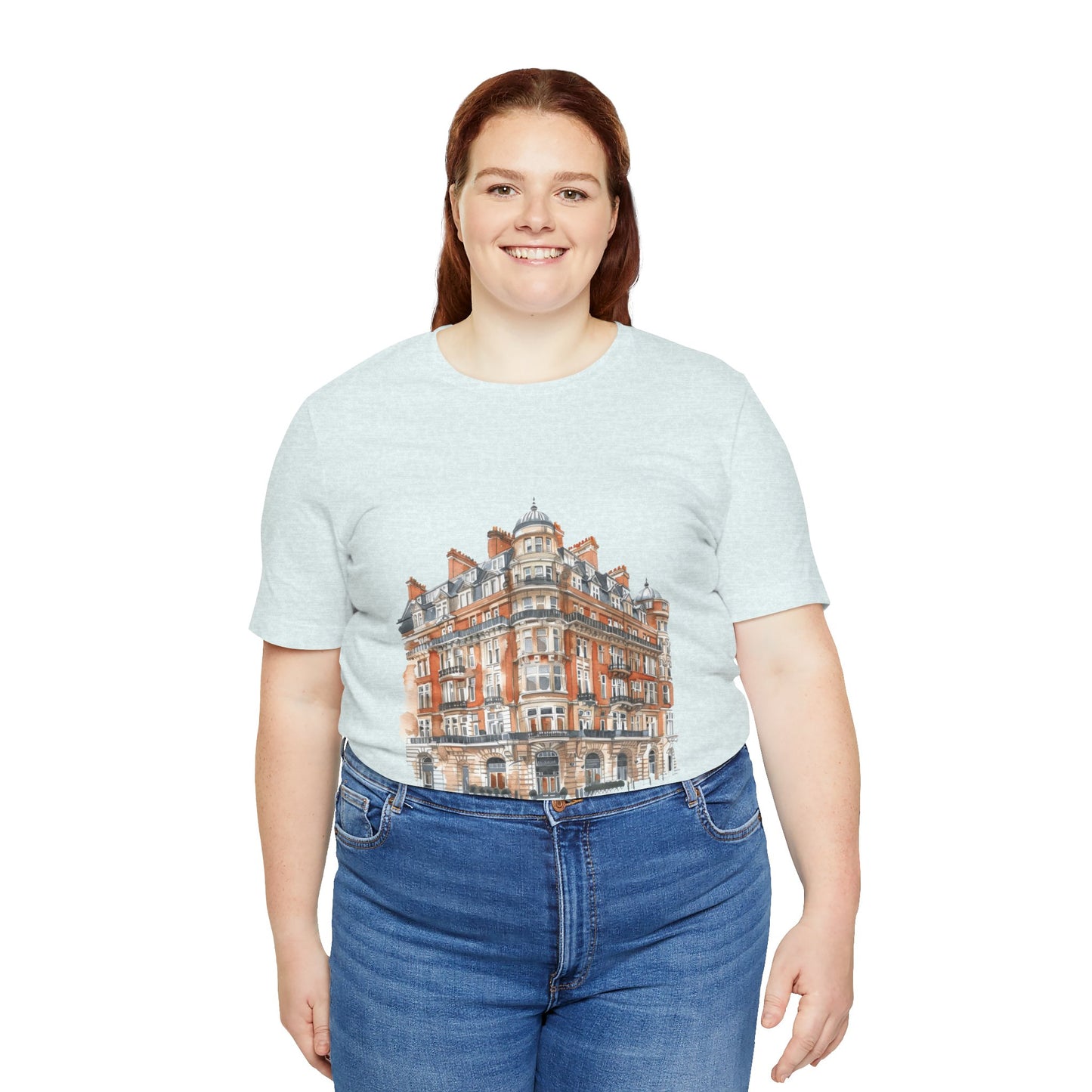Unisex Jersey Short Sleeve Tee - British Vintage Building - Architectural Charm and Classic Appeal