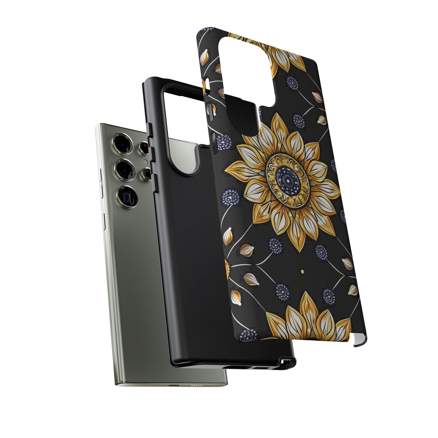Floral Phone Case with Mandala Design, Tough Cases for iPhone & Samsung, Boho Style, Gift for Her, Unique Accessories