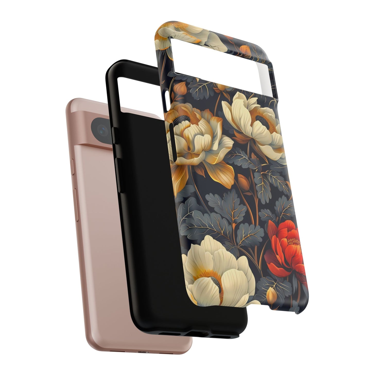 Floral Phone Case - Tough Cases, Stylish Mobile Cover, Flower Design, Holiday Gift, Trendy Accessory, Eco-Friendly Case
