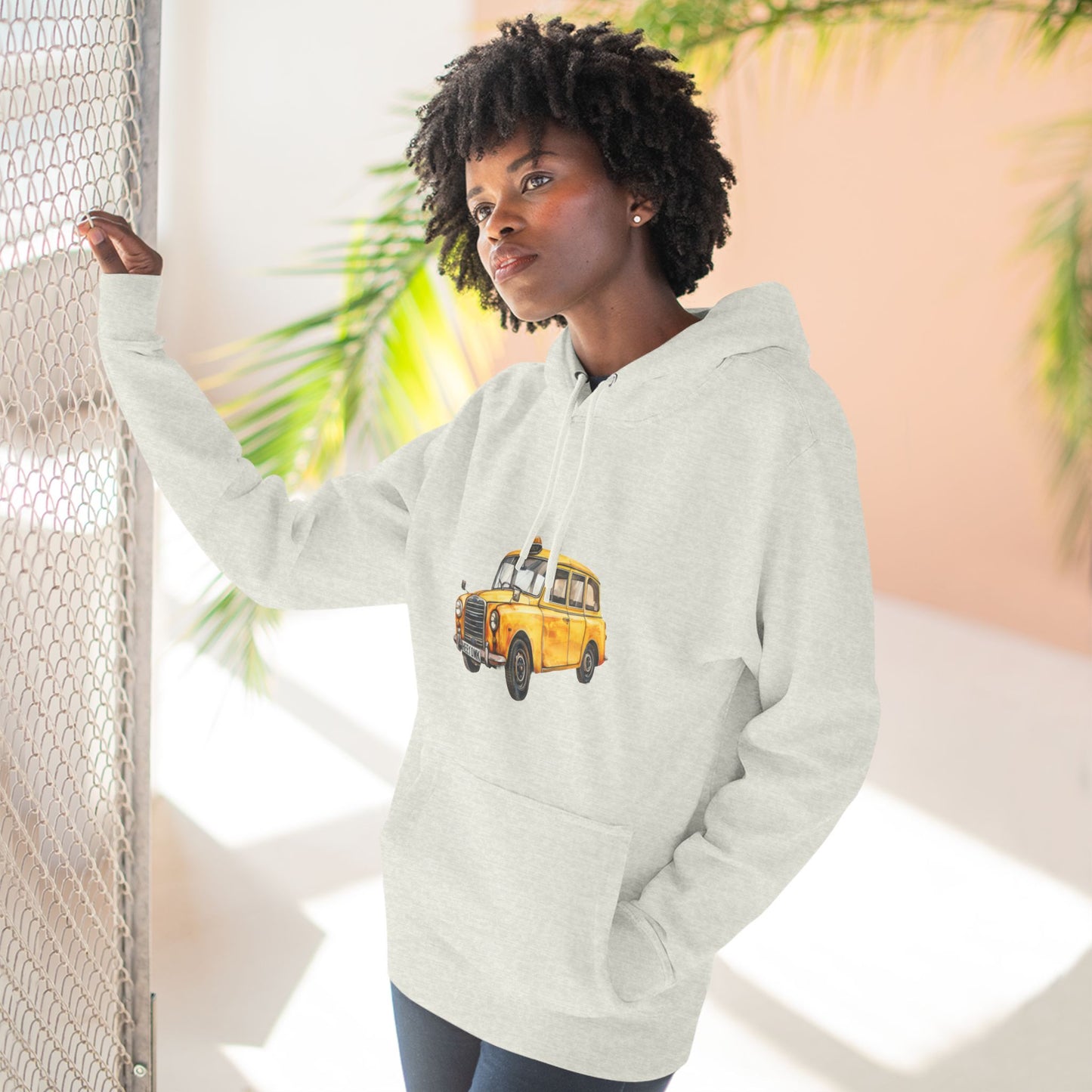 Three-Panel Fleece Hoodie - British Vintage Car