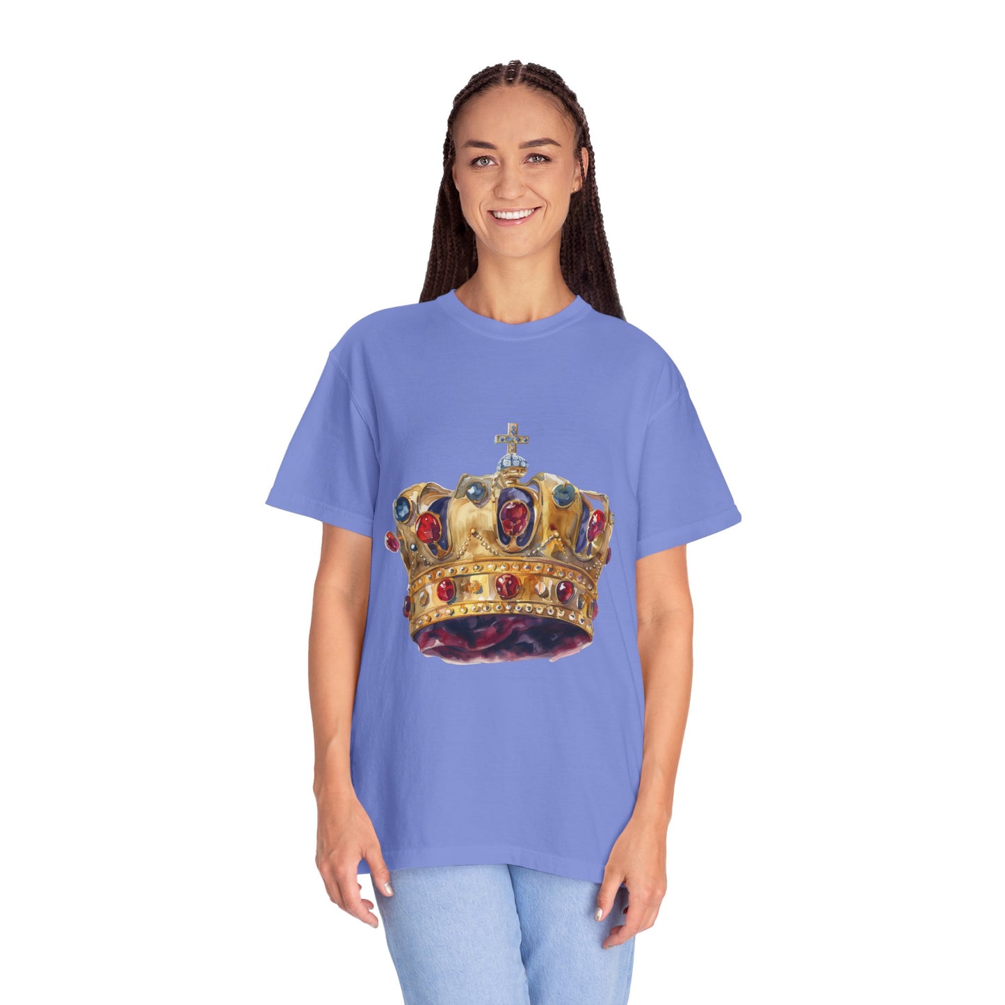 Unisex Garment-Dyed T-shirt - British Royal Crown Design - Iconic Symbol of Monarchy