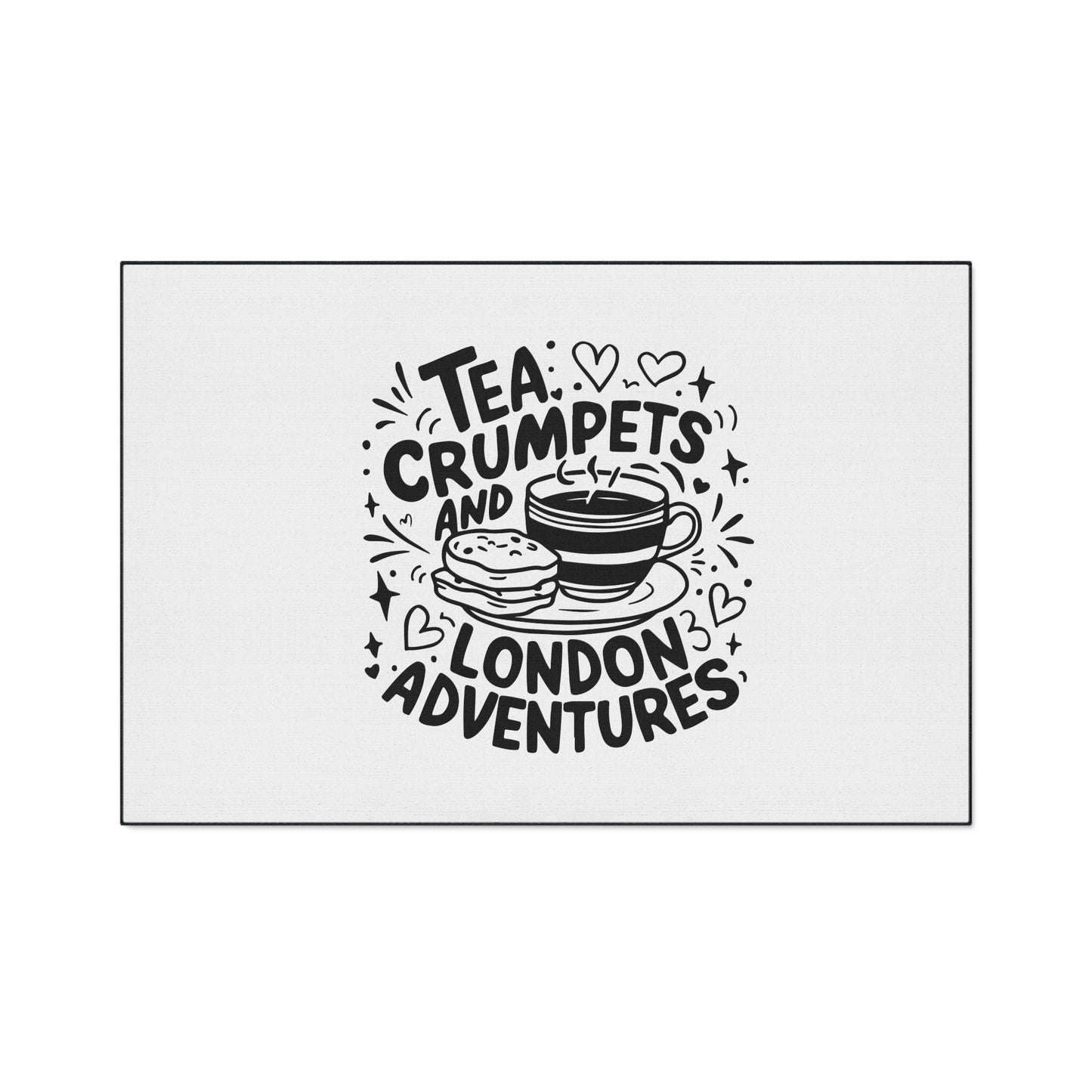 Tea & Crumpets Adventure Mat - Heavy Duty Floor Mat for Kitchen, Entryway, Dining Room, Gifts for Tea Lovers, Home Decor