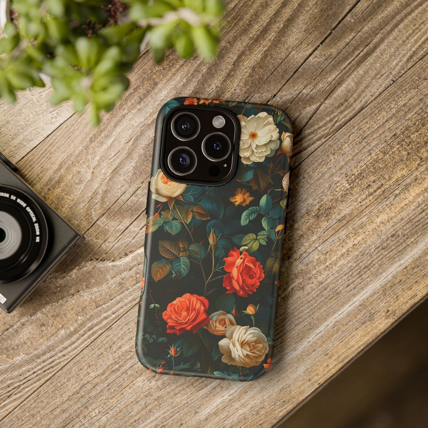 Floral iPhone Case, Tough Phone Cover, Flower Design Phone Accessory, Gift for Her, Spring Style, Floral Protection Case