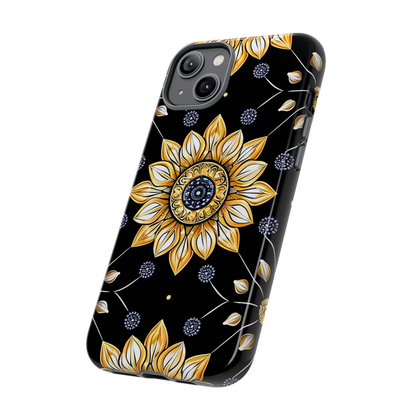 Floral Phone Case with Mandala Design, Tough Cases for iPhone & Samsung, Boho Style, Gift for Her, Unique Accessories