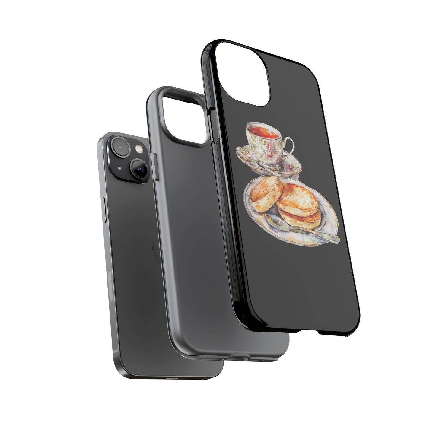 Tea Time Phone Case with Cookies Design, Cute Phone Cover, Gift for Tea Lovers, Kitchen Decor, Whimsical Style