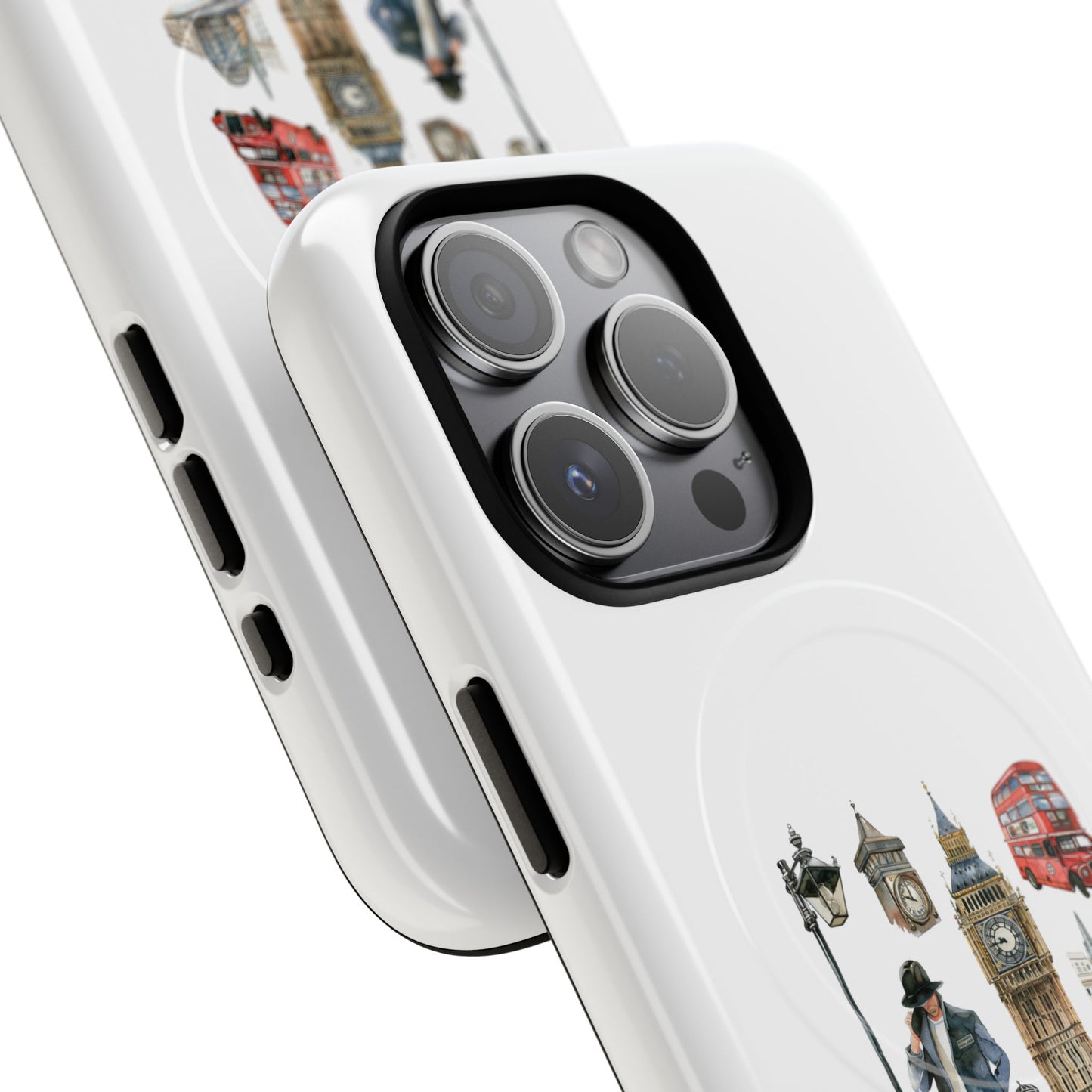 London-Themed Tough Magnetic Phone Case, Durable iPhone Cover, Gift for Travelers, Unique Cell Phone Accessories