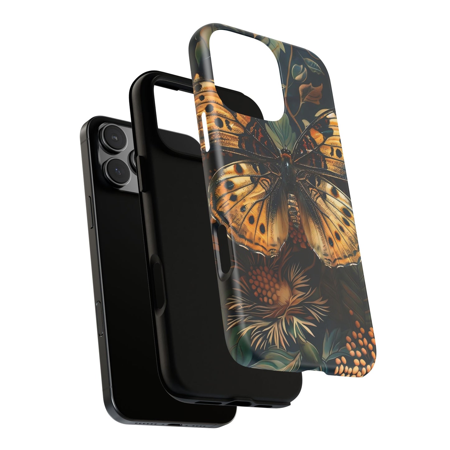 Butterfly Floral Phone Case, Tough Cases, Protective Cover, Unique Gift, Nature Lover, Art Print, Spring Decor