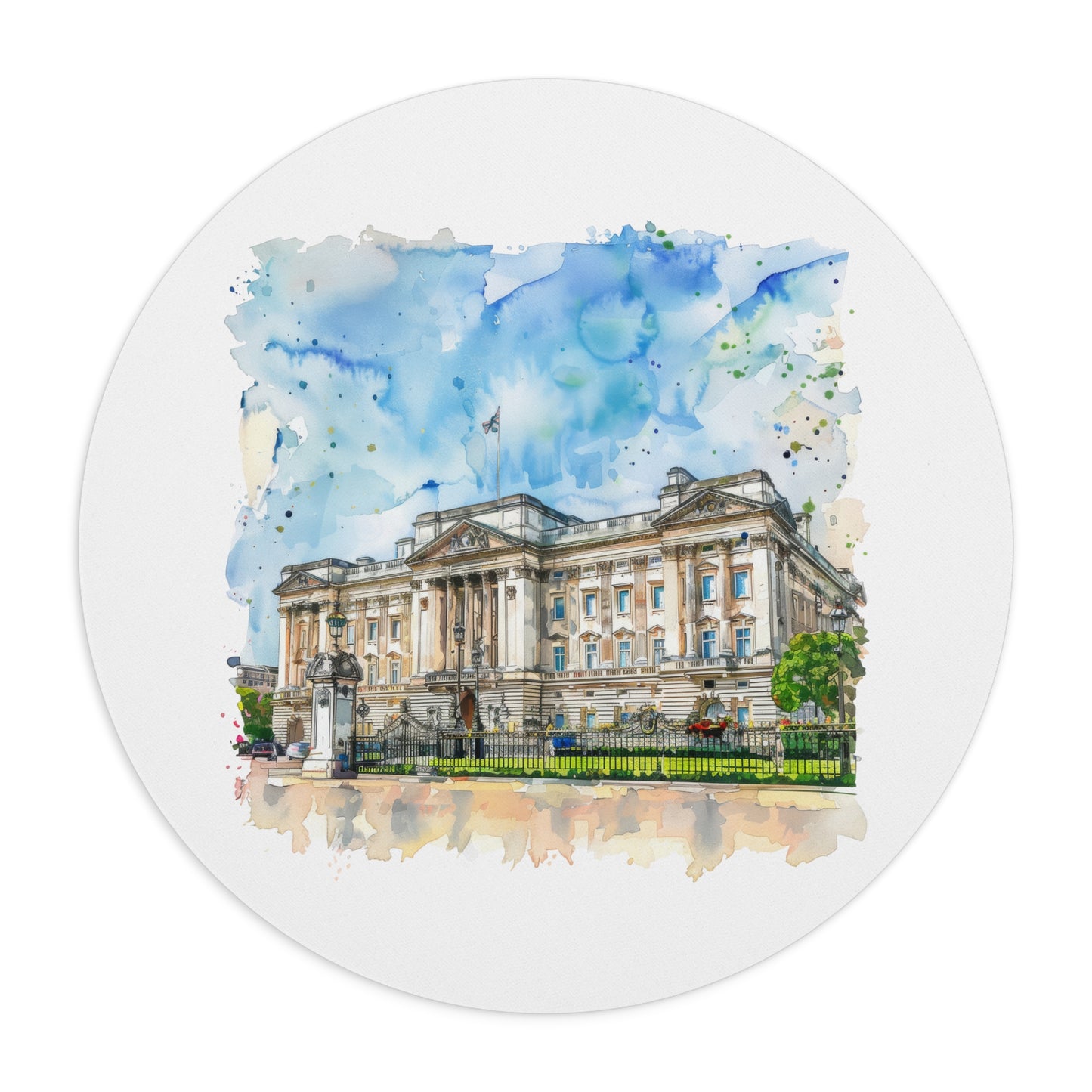 Artistic Buckingham Palace Mouse Pad, Desk Accessory, Gift for Royalty Lovers, Home Office Decor, Unique Office Gift, Stylish Computer Mat