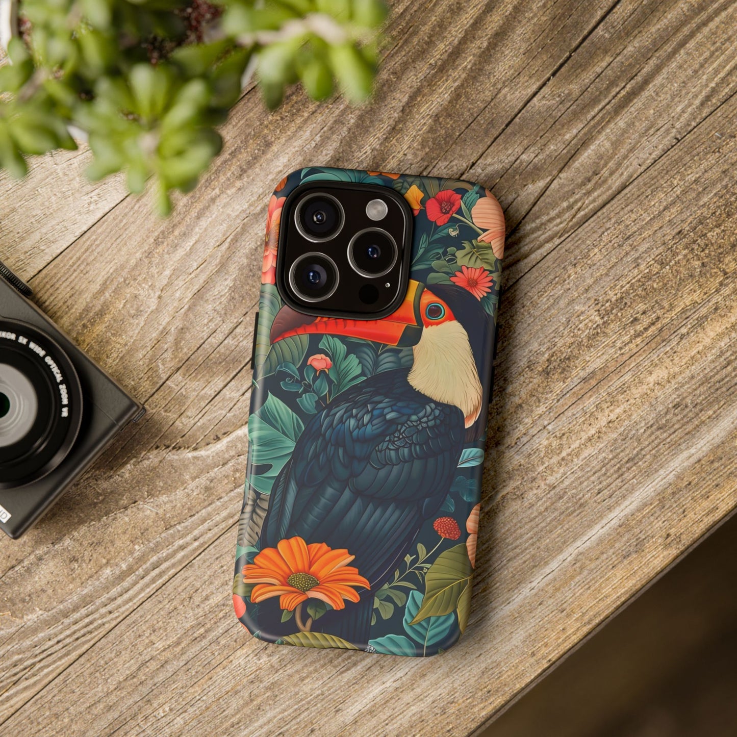 Tropical Toucan Phone Case - Cute Animal Design, Nature Lover Gift, Floral Pattern, Bird Lover Accessory, Summer Vibes