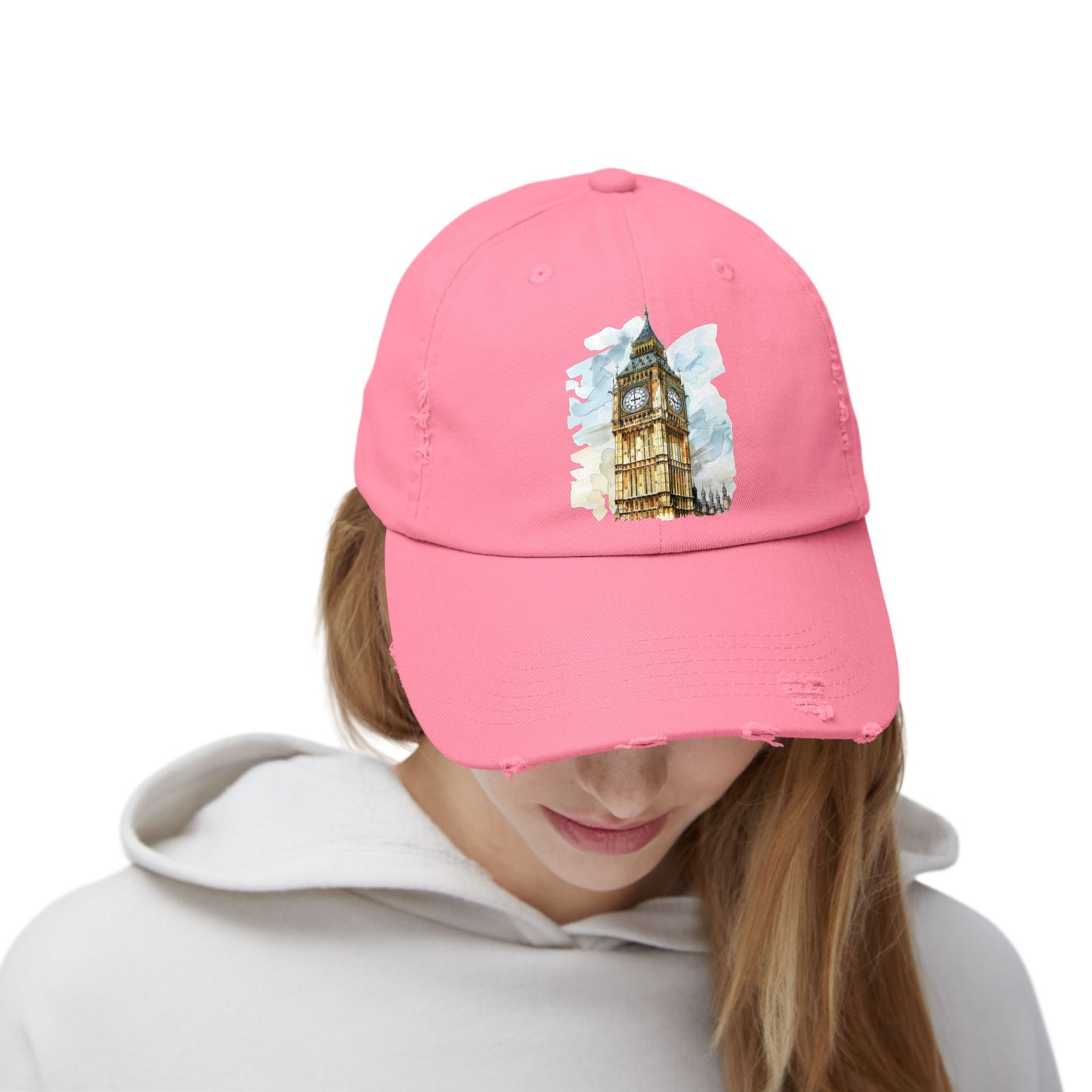 Vintage Big Ben Distressed Cap, Casual Hat, Travel Gift, Unisex Cap, Summer Accessory, London Theme Hat
