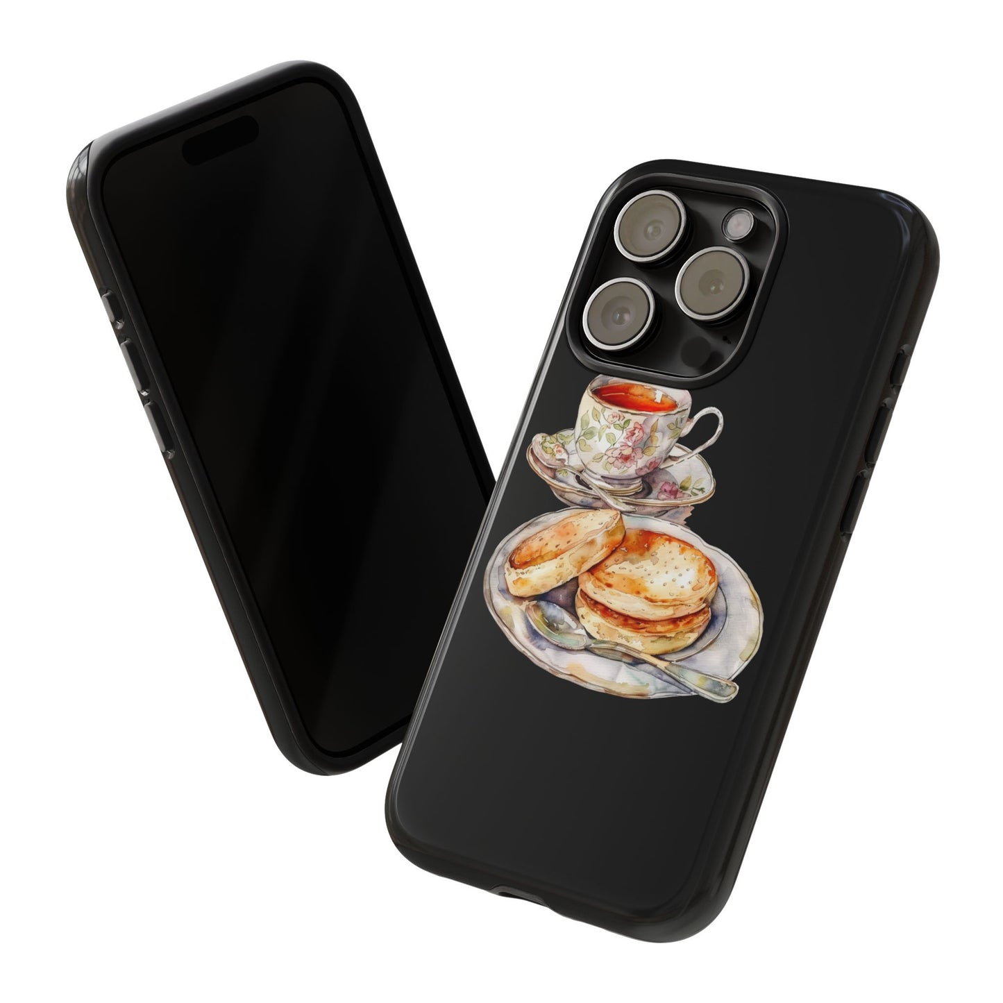 Tea Time Phone Case with Cookies Design, Cute Phone Cover, Gift for Tea Lovers, Kitchen Decor, Whimsical Style