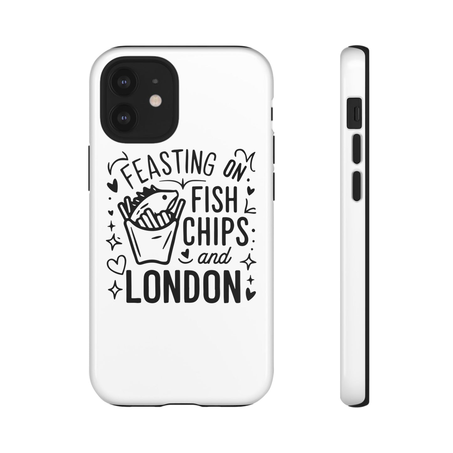 London Fish & Chips Phone Case | Fun Gift for Foodies, Travel Lovers, London Souvenir, Unique Accessories, Personalization Option