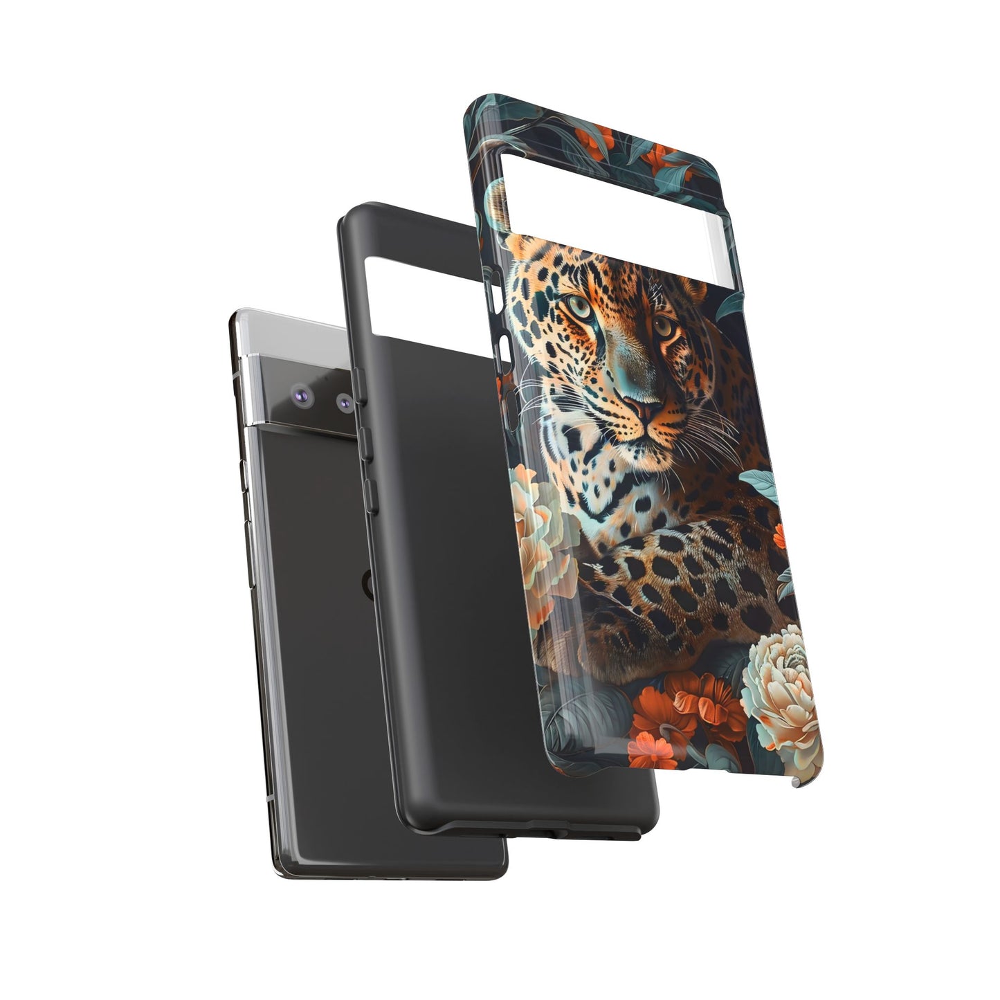 Wildlife Phone Case with Leopard Design | Tough Cases, Animal Prints, Floral Phone Cover, Gift for Nature Lovers, Unique Phone Accessories