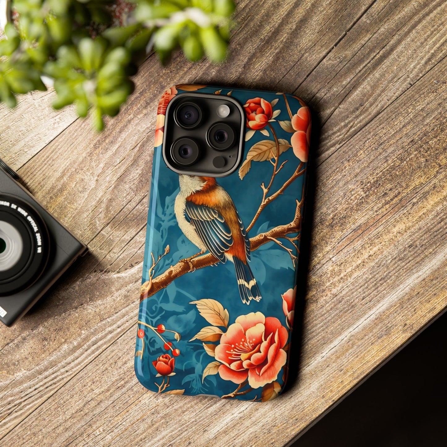 Bird & Floral Phone Case, Tough Cases for Nature Lovers, Gift for Her, Customizable Design, Vibrant Tech Accessories