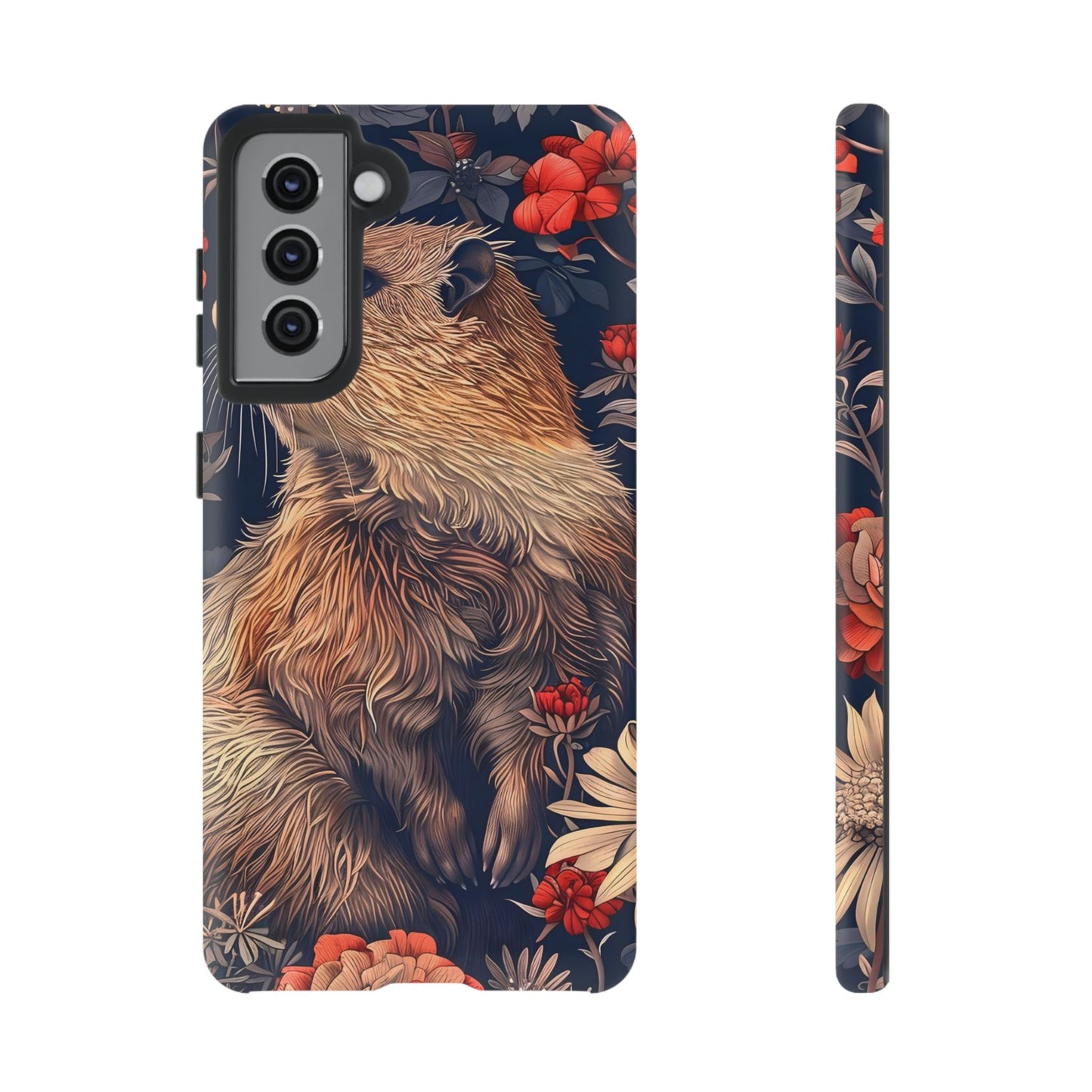 Floral Critter Phone Case, Tough Cases for Animal Lovers, Protective Cases for Phones, Unique Gift for Wildlife Enthusiasts