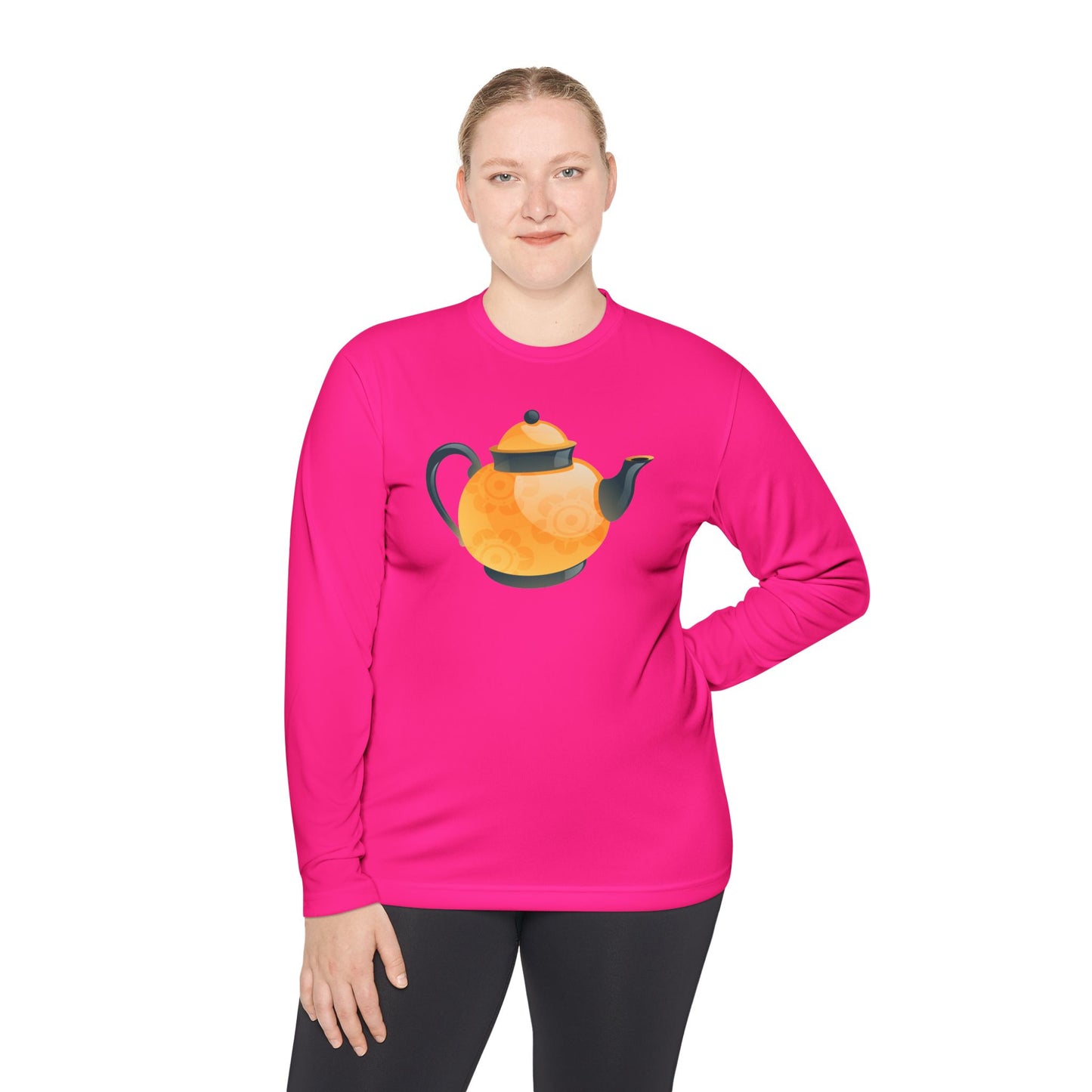 Unisex Lightweight Long Sleeve Tee - Classic British Tea Kettle - Timeless Elegance in Tea Time