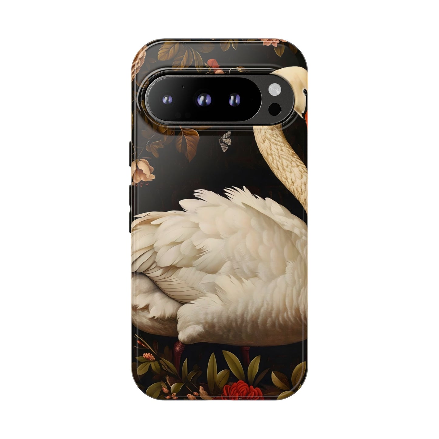Elegant Swan Phone Case, Floral iPhone Cover, Tough Phone Case, Gift for Her, Nature Lover, Mother's Day, Birthday