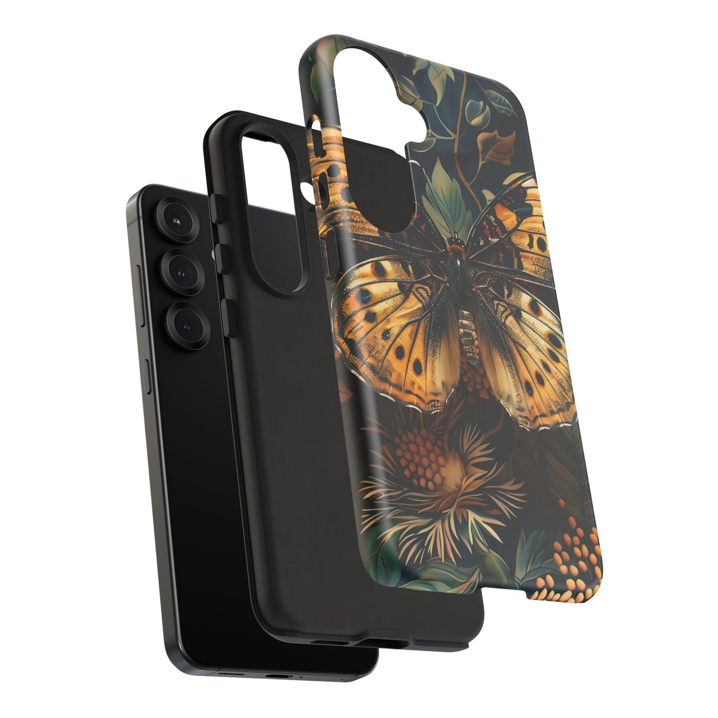 Butterfly Floral Phone Case, Tough Cases, Protective Cover, Unique Gift, Nature Lover, Art Print, Spring Decor