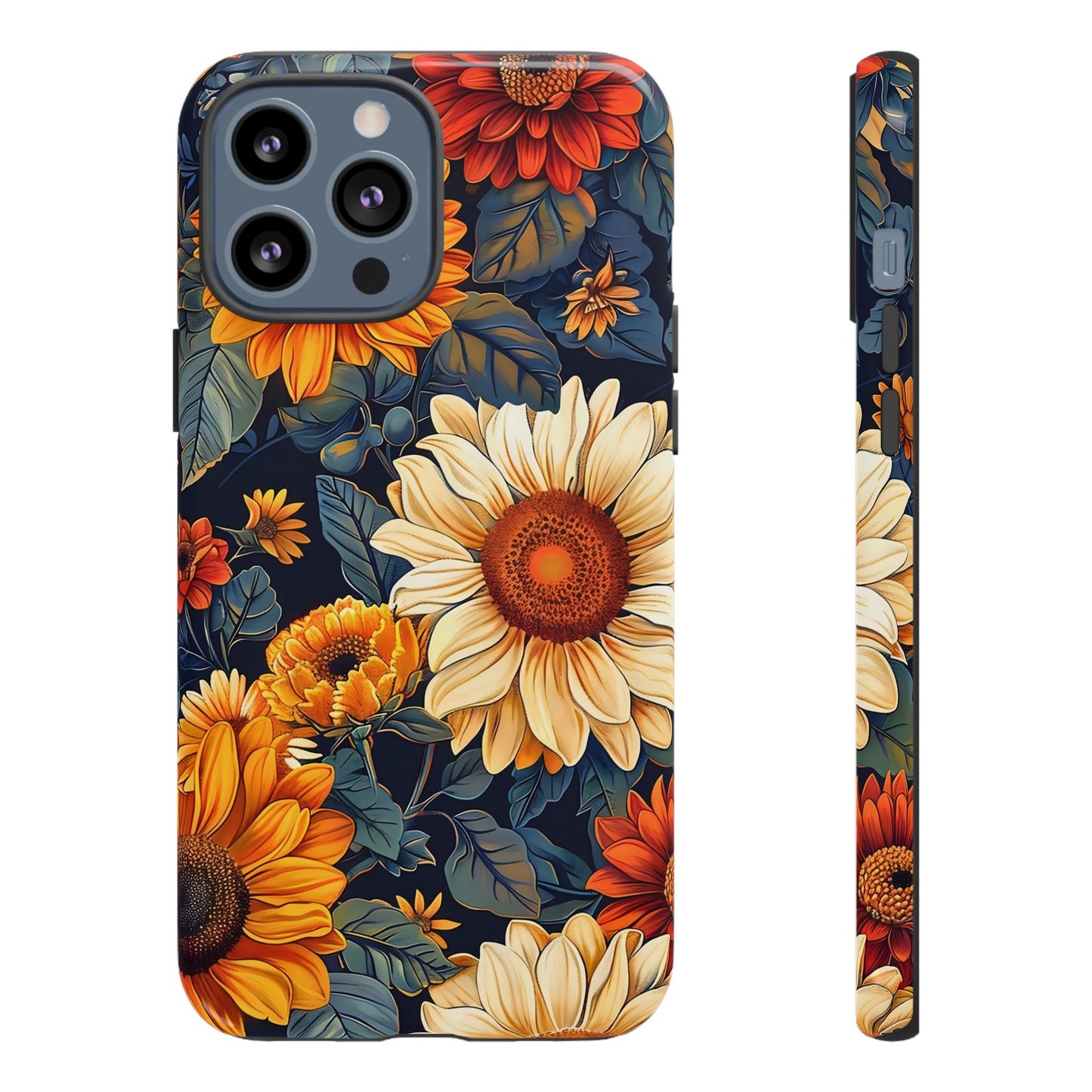 Floral Tough Phone Case | Sunflower Design, iPhone Cover, Protective Case, Gifts for Her, Floral Phone Accessory