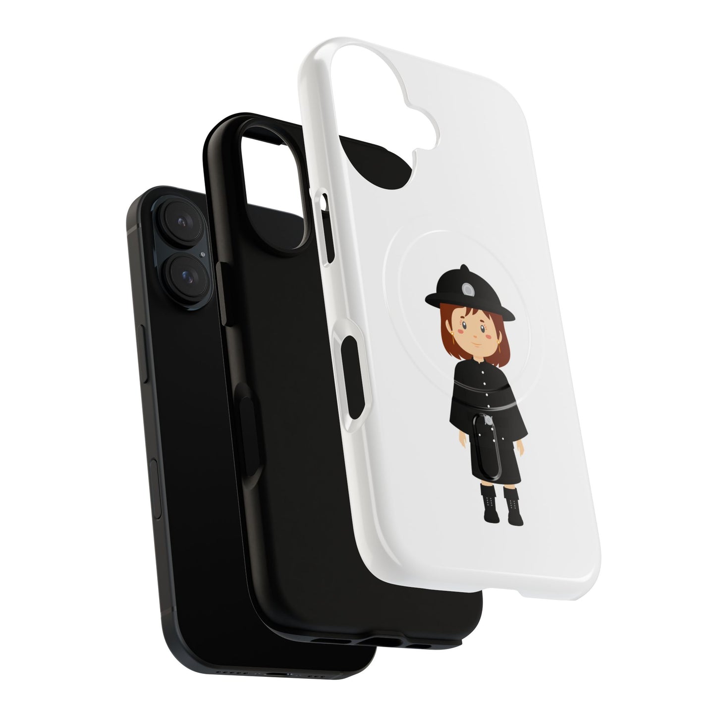 Cute Police Officer Phone Case, Tough Magnetic Case for Kids, Unique Gift for Law Enforcement Fans, Durable Mobile Cover