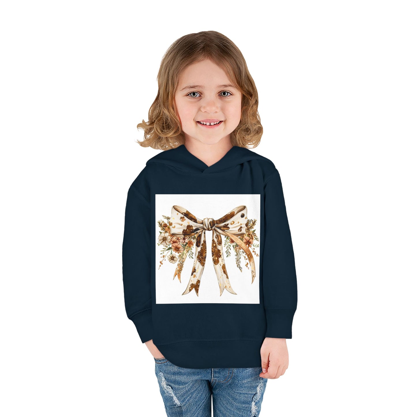 Floral Bow Toddler Fleece Hoodie