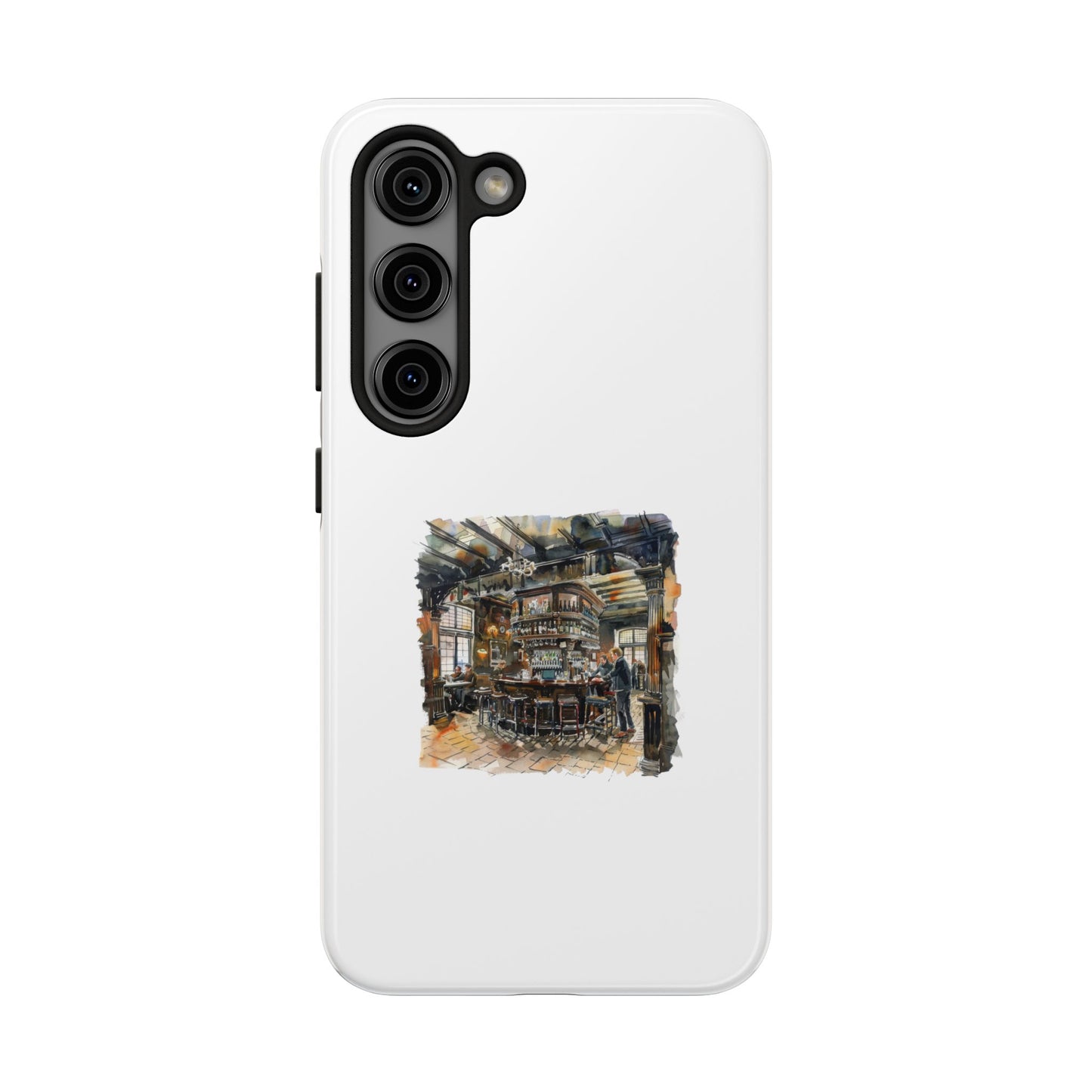 Artistic Tough Phone Cases with Cozy Pub Scene
