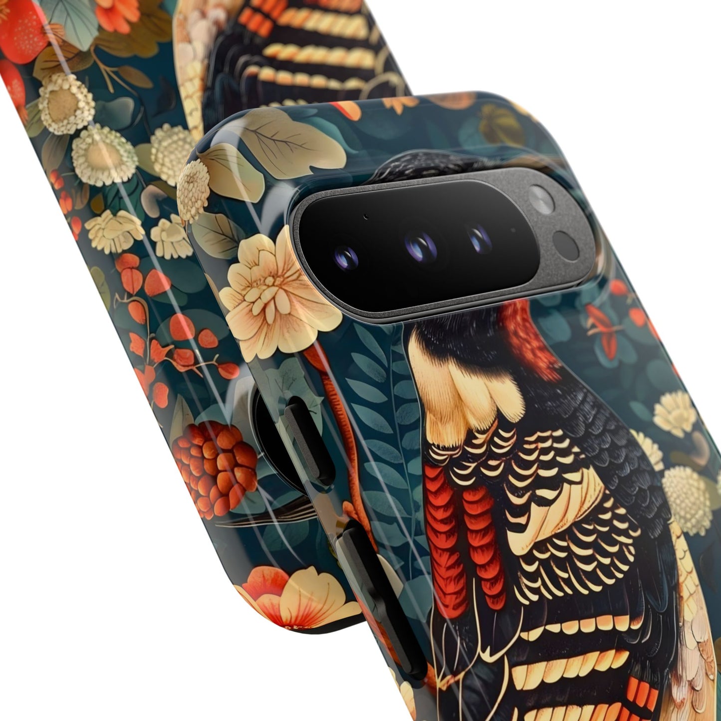 Nature-Inspired Phone Case with Floral Art, Tough Phone Cover, Protective Case, Gift for Nature Lovers, Unique Phone Accessory