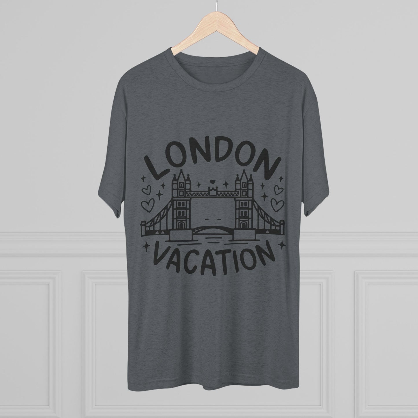London Vacation Trendy Unisex Tri-Blend Crew Tee