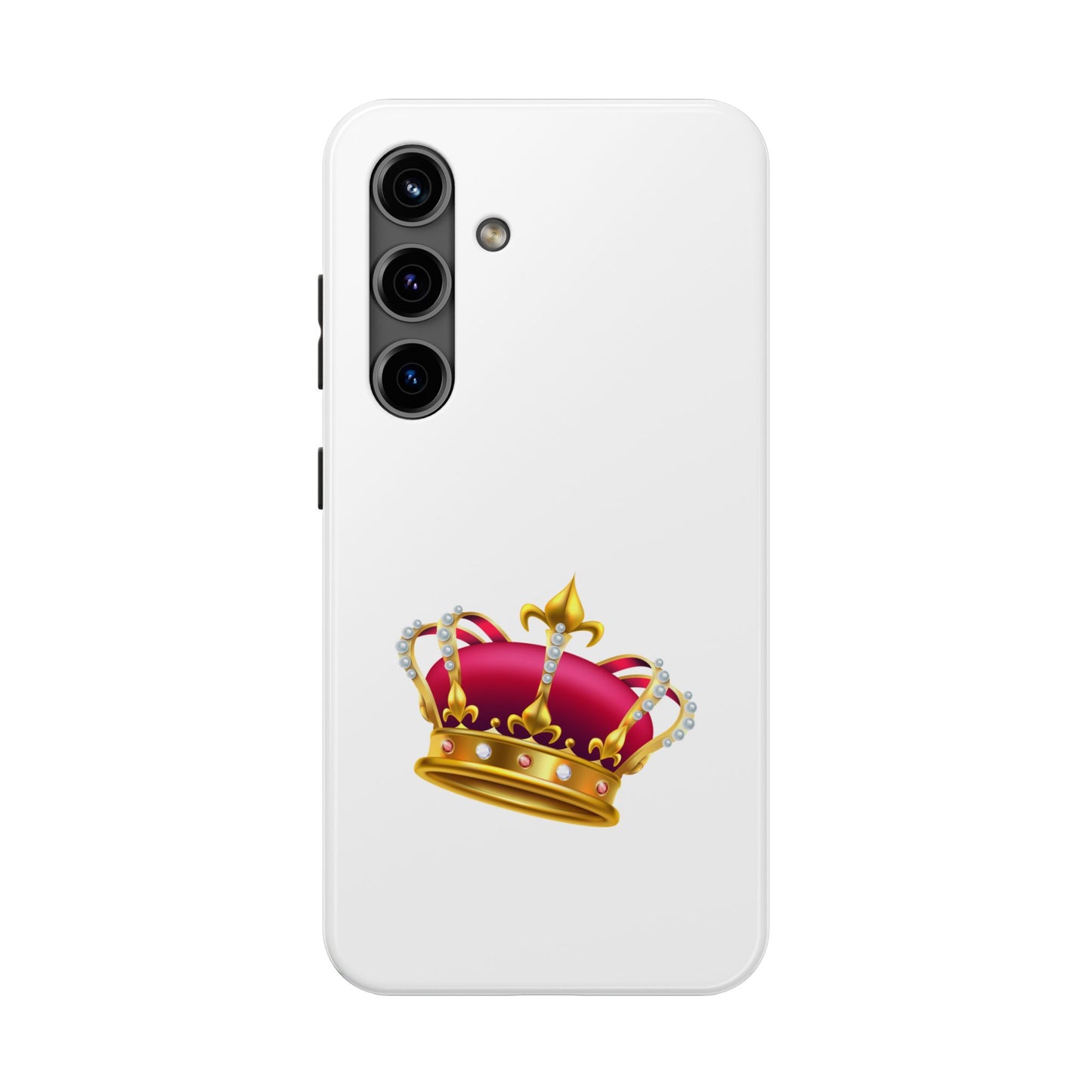 Crown Emoji Tough Phone Case, Durable Phone Cover, Stylish Protector, Gift for Him/Her, Trendy Smartphone Accessory