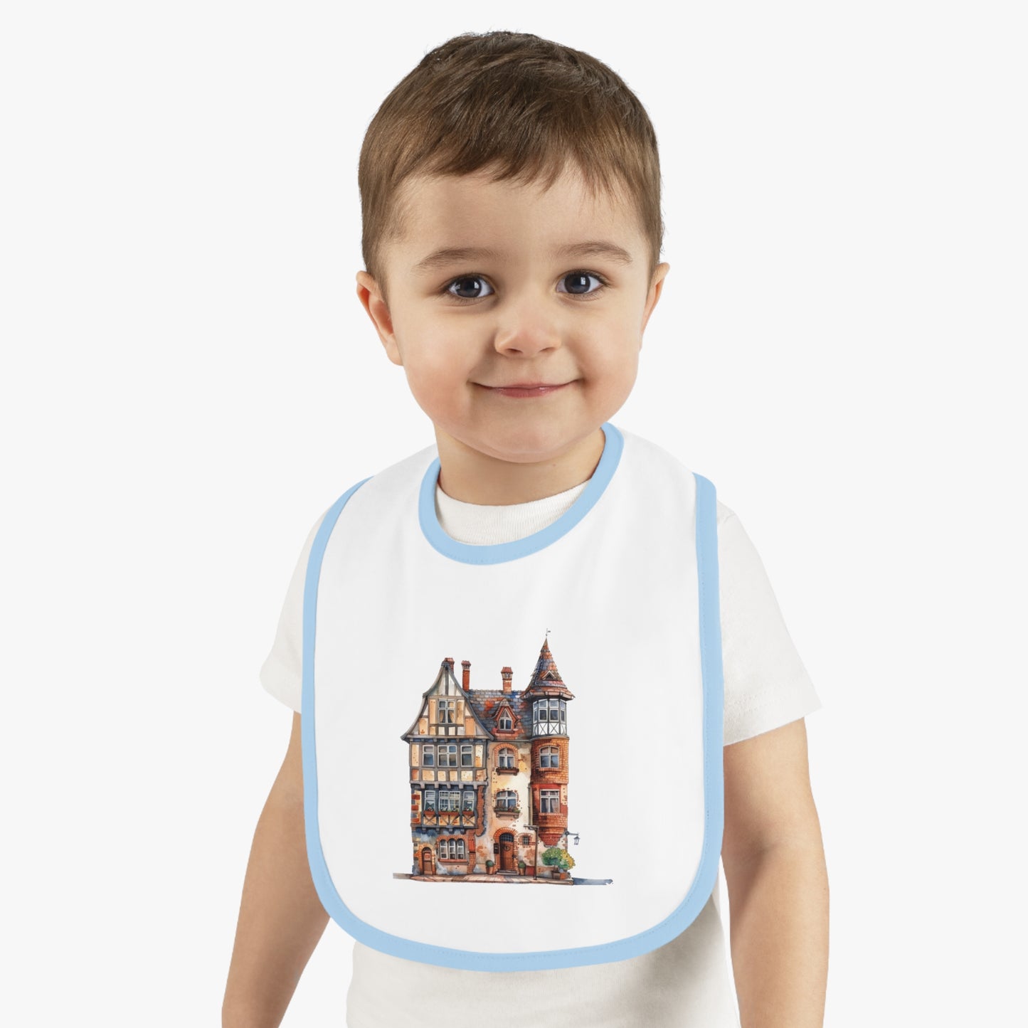Adorable House Design Baby Bib, Cute Baby Bib for Feeding, Infant Gift, Baby Shower Essential, Fun Bib for Toddlers