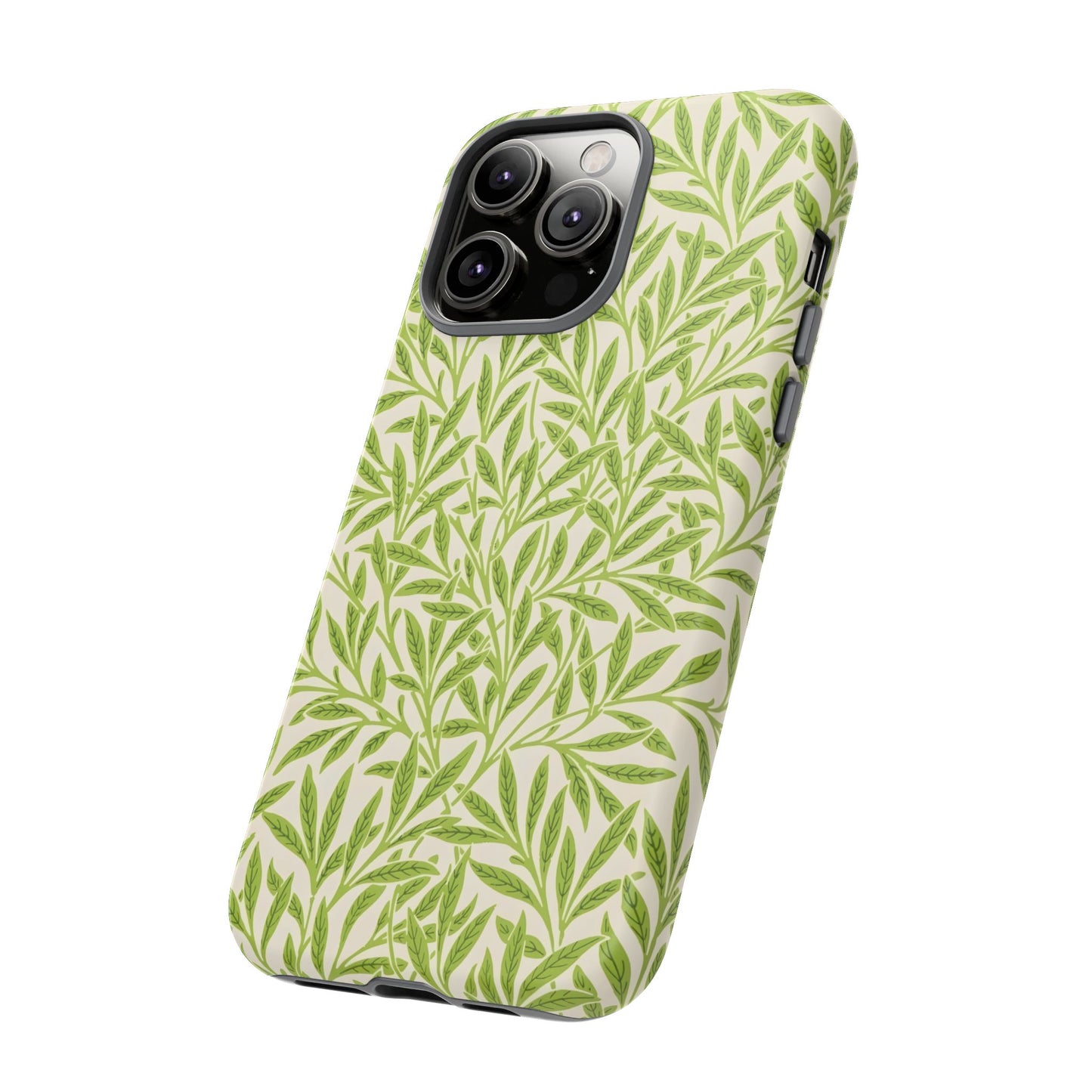 Green Leaf iPhone Case, Tough Cases, Botanical Phone Protection, Eco-Friendly Cover, Nature Lover Gift, Trendy Cell Phone Accessory