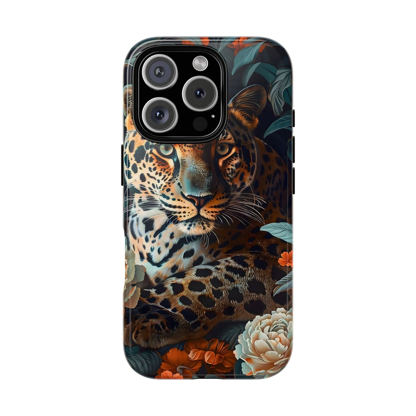 Wildlife Phone Case with Leopard Design | Tough Cases, Animal Prints, Floral Phone Cover, Gift for Nature Lovers, Unique Phone Accessories