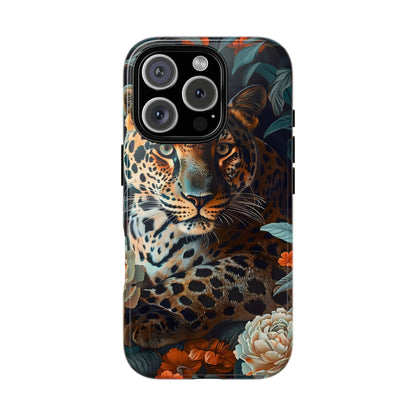 Wildlife Phone Case with Leopard Design | Tough Cases, Animal Prints, Floral Phone Cover, Gift for Nature Lovers, Unique Phone Accessories