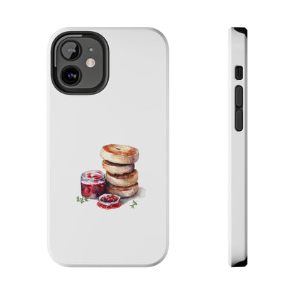 Artistic Bagel & Jam Phone Case - Tough, Durable Design for Food Lovers