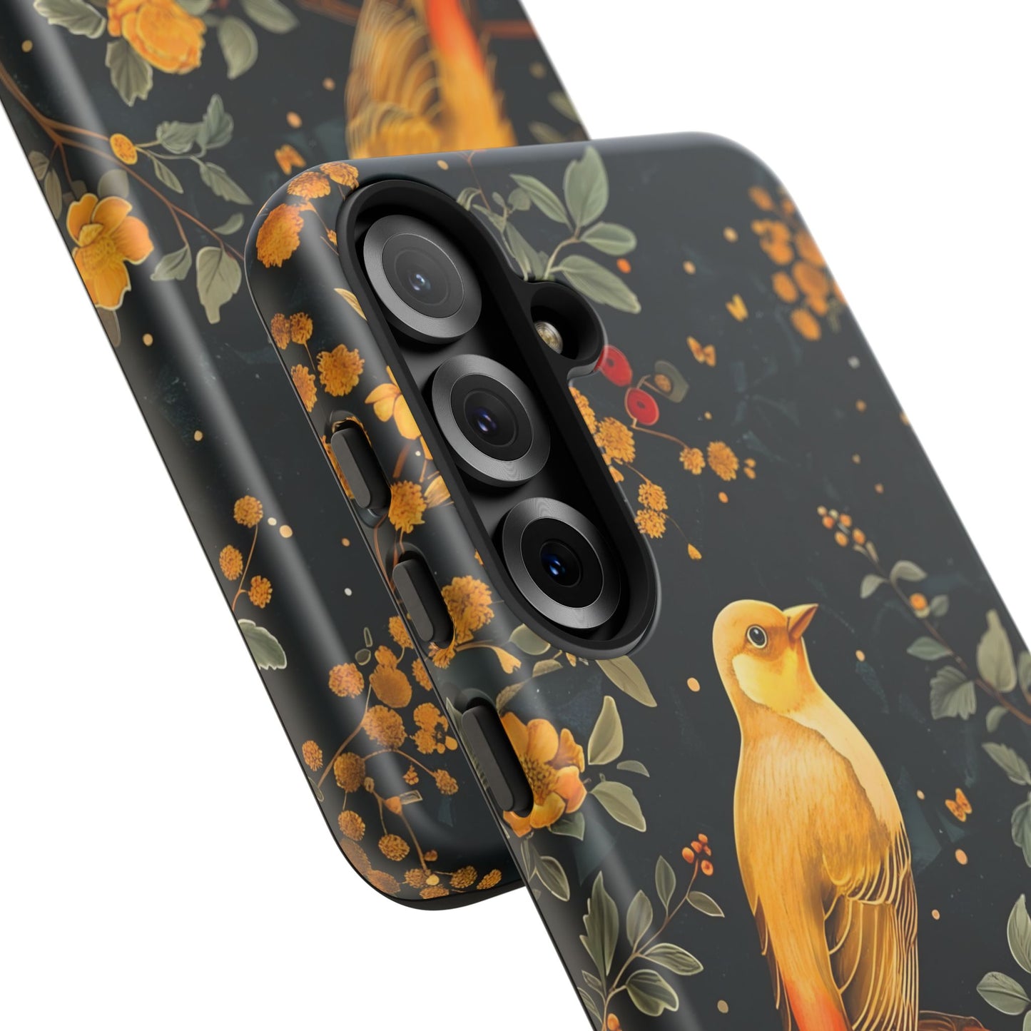 Floral Phone Case, Tough Cases with Bird Design, Nature Lover Gift, Stylish Protection, Birthday Present, Floral Phone Cover