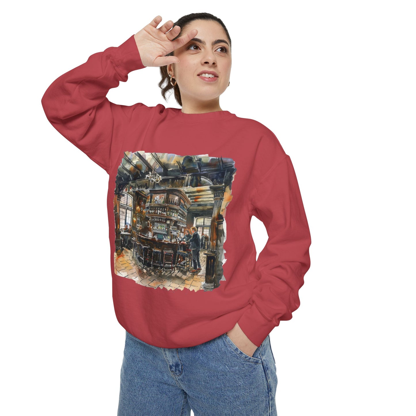 Unisex Garment-Dyed Sweatshirt - The Cozy British Pub