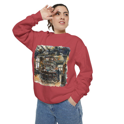 Unisex Garment-Dyed Sweatshirt - The Cozy British Pub