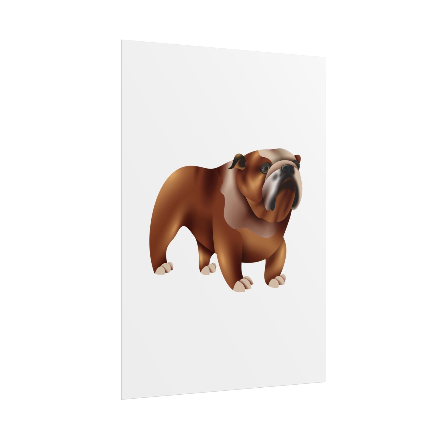 Bulldog Rolled Poster Art | Dog Lover’s Wall Decor | Unique Gift for Pet Owners | Living Room or Office Decor