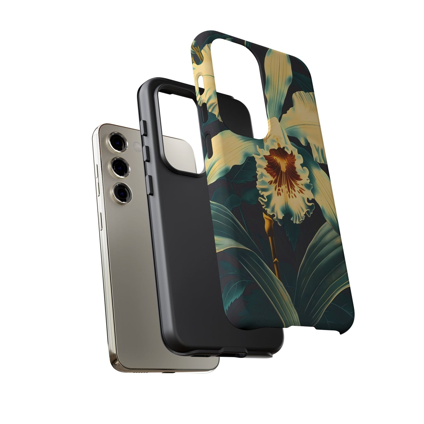 Floral Phone Case - Tough Cases with Orchid Design, Durable Smartphone Cover for Nature Lovers, Floral Gift for Her, Botanical [...]