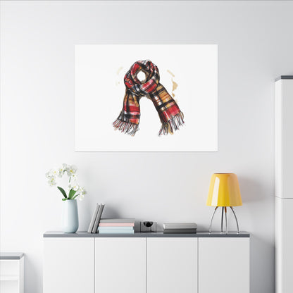 Autumn Scarf Canvas Art Print | Cozy Home Décor, Gift for Fall Lovers, Seasonal Wall Art, Unique Interior Design