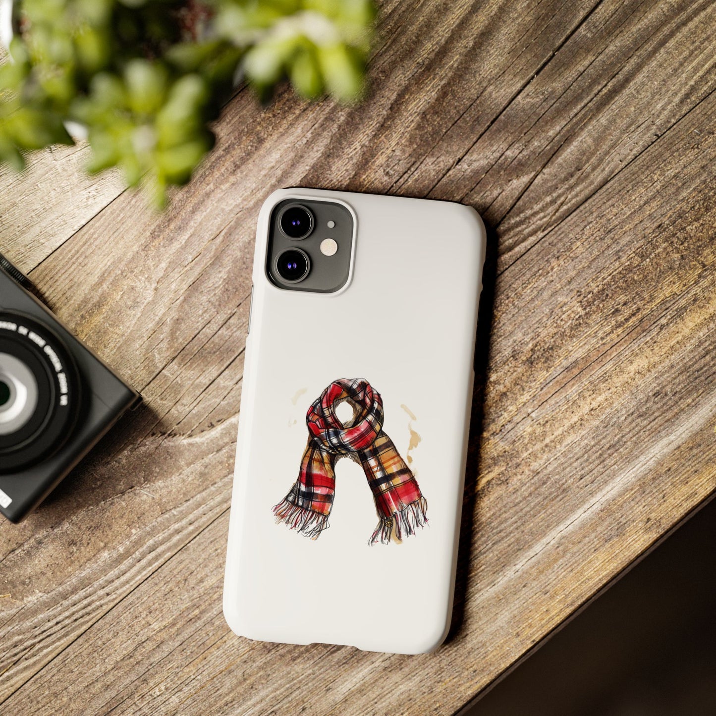 Cozy Scarf Slim Phone Case - Chic Protection for Your Device, Stylish Gift, Fall Aesthetic, Winter Fashion, Trendy Accessory
